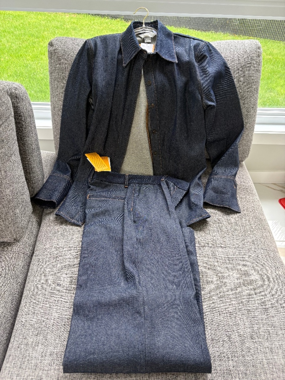 H and M Edition denim jacket pants set size Small